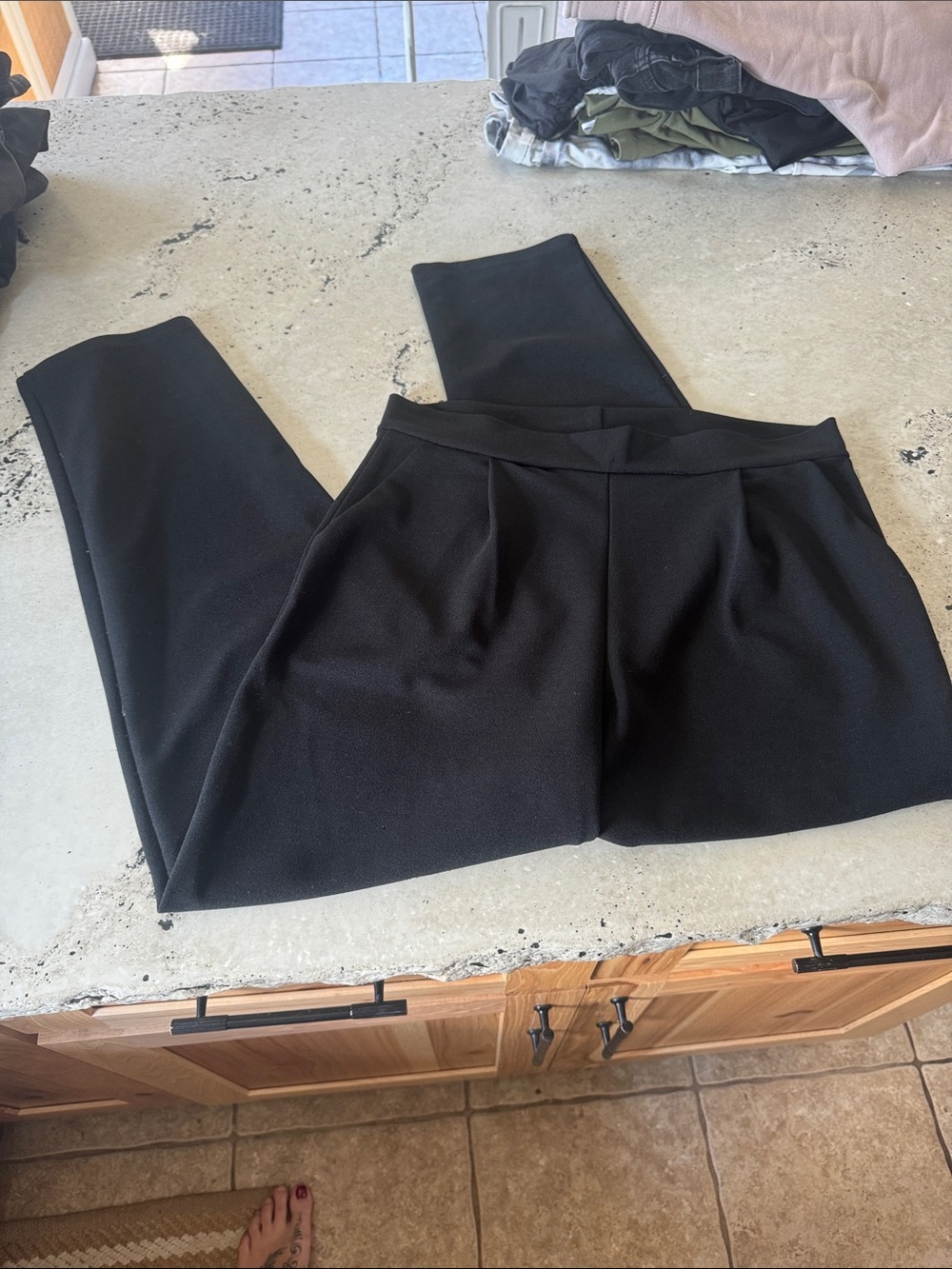 SHEIN Black Tailored Ponte Knit Trousers